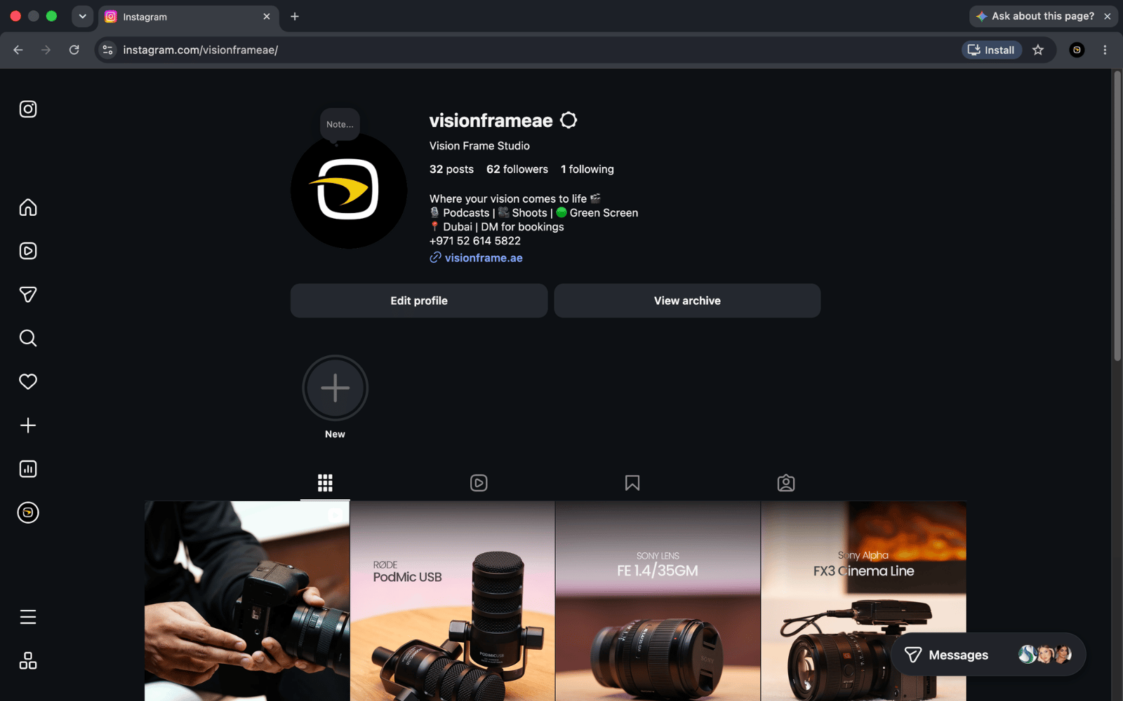 Vision Frame Studio social media management